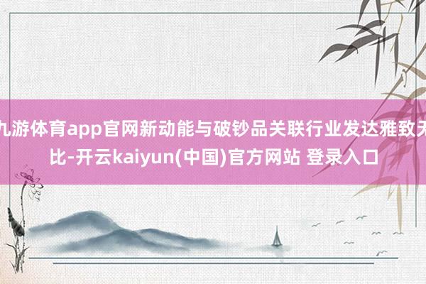 九游体育app官网新动能与破钞品关联行业发达雅致无比-开云kaiyun(中国)官方网站 登录入口