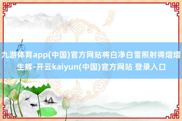 九游体育app(中国)官方网站将白净白雪照射得熠熠生辉-开云kaiyun(中国)官方网站 登录入口