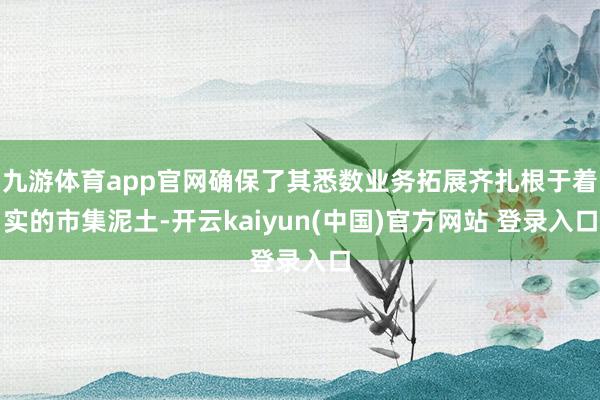 九游体育app官网确保了其悉数业务拓展齐扎根于着实的市集泥土-开云kaiyun(中国)官方网站 登录入口