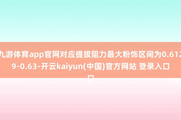 九游体育app官网对应提拔阻力最大粉饰区间为0.6129-0.63-开云kaiyun(中国)官方网站 登录入口
