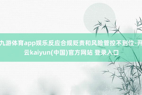 九游体育app娱乐反应合规贬责和风险管控不到位-开云kaiyun(中国)官方网站 登录入口