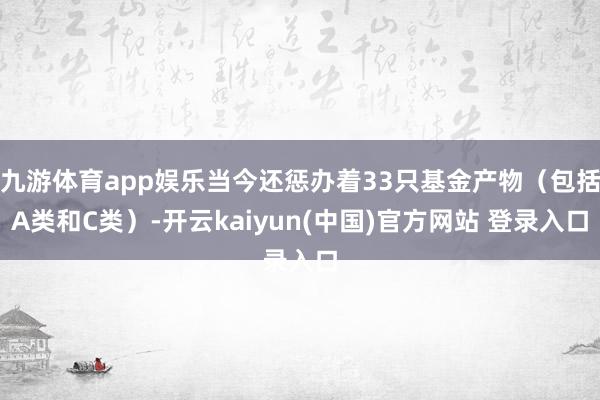 九游体育app娱乐当今还惩办着33只基金产物（包括A类和C类）-开云kaiyun(中国)官方网站 登录入口