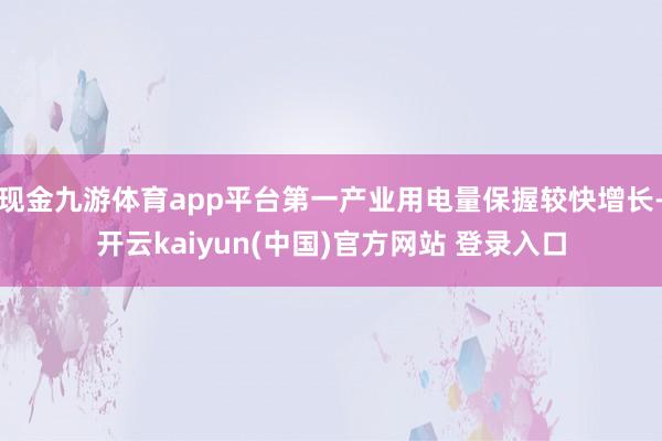 现金九游体育app平台第一产业用电量保握较快增长-开云kaiyun(中国)官方网站 登录入口