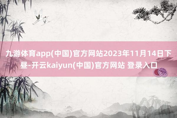九游体育app(中国)官方网站2023年11月14日下昼-开云kaiyun(中国)官方网站 登录入口