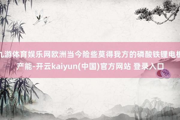 九游体育娱乐网欧洲当今险些莫得我方的磷酸铁锂电板产能-开云kaiyun(中国)官方网站 登录入口