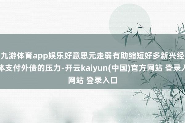 九游体育app娱乐好意思元走弱有助缩短好多新兴经济体支付外债的压力-开云kaiyun(中国)官方网站 登录入口